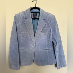 Vintage B By Bernardo Powder Blue Suede Coat Women's Jacket fully Lined  XL